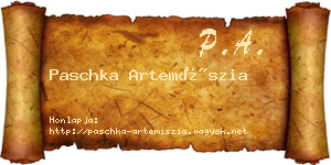 Paschka Artemíszia névjegykártya